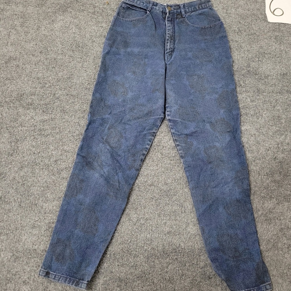 Forenza Jeans Womens Size 10 Blue Floral Rose High Waisted Tapered Cotton VTG
